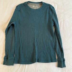 Size 7, Tucker and Tate, blue green waffle knit long sleeve